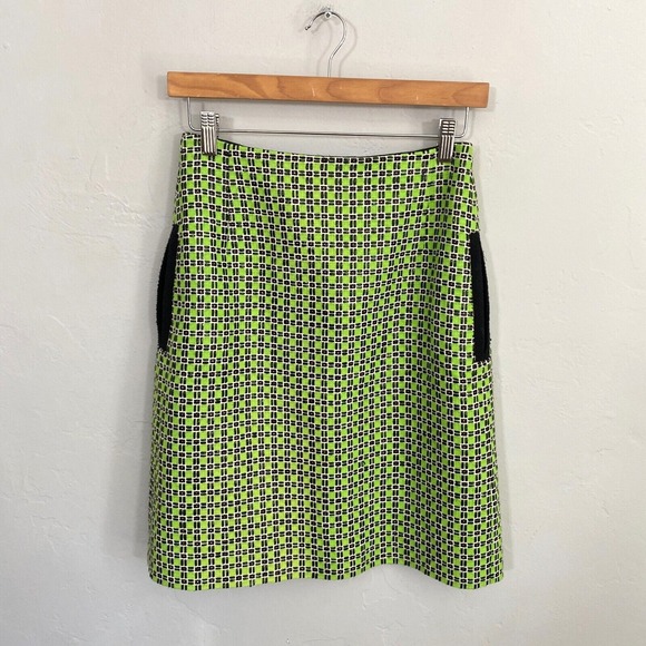 Carven Dresses & Skirts - Carven Knit Pencil Skirt Women Size 36 Kiwi Green Black Textured